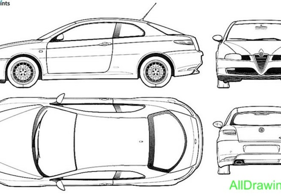 Alfa Romeo GT Coupe (2004) (Alfa Romeo GT Coupe (2004)) - drawings (drawings) of the car